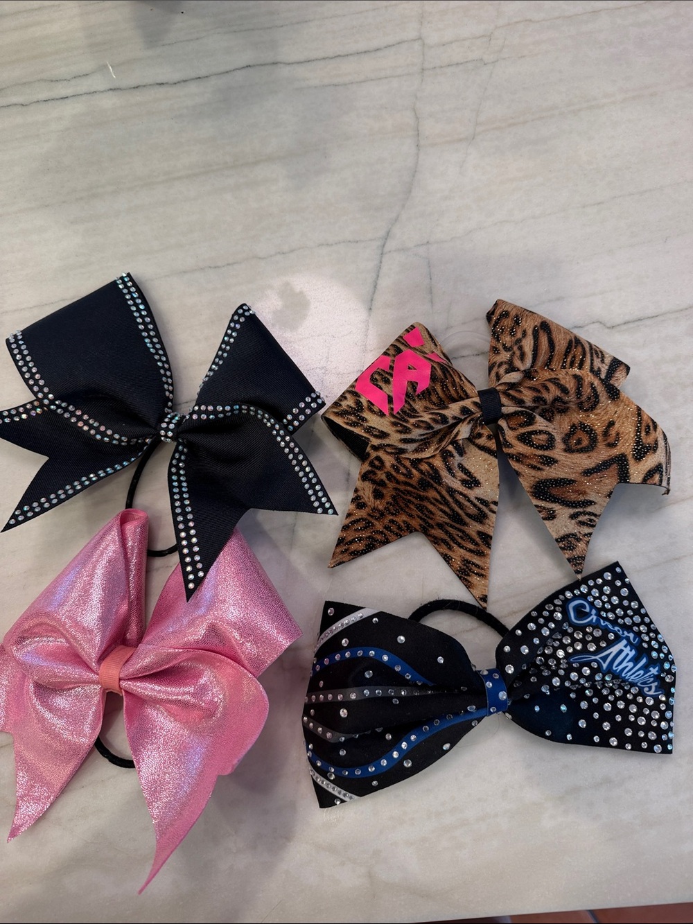 Kids Hair Bow Set - Pink, Black, Leopard Print, Metallic Accents